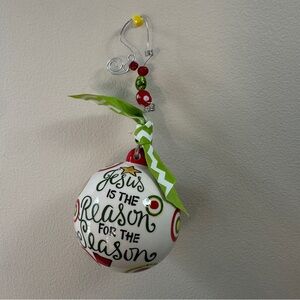 Coton Colors Jesus is the Reason for the Season Ornament Hand-Painted Ceramic